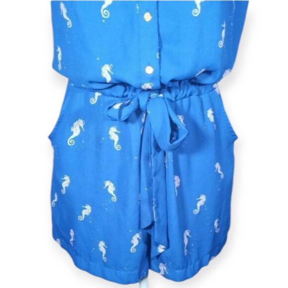 L' AMOUR NANETTE LEPORE SEAHORSE PRINT ROMPER SZ.L EUC. - Picture 4 of 9